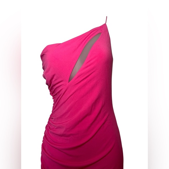 NWT Nookie Envy Cutout Gown in Hot Pink Size Medium | Slit Maxi Dress - Picture 3 of 6